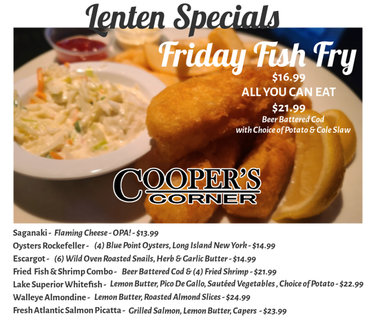 Special Events & Specials – Coopers Corner Restaurant